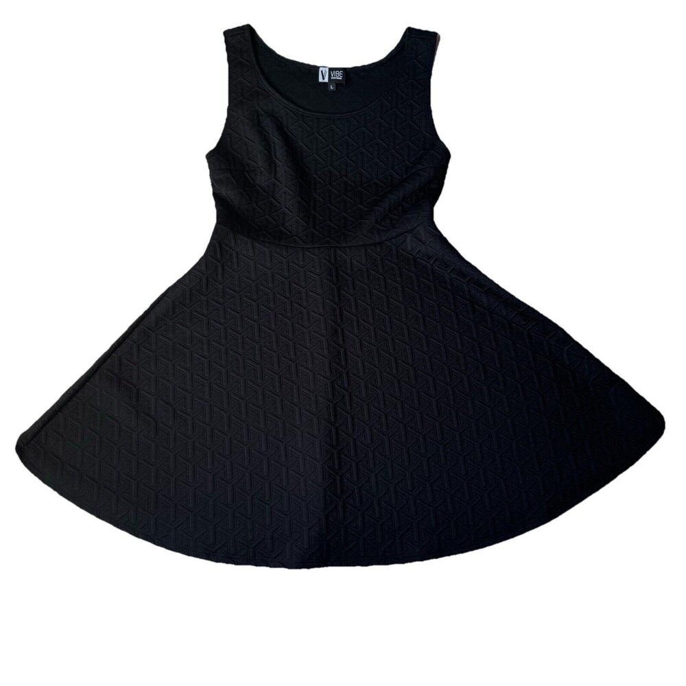 Vibe Sportswear Women’s Black Textured Tank Dress  Large